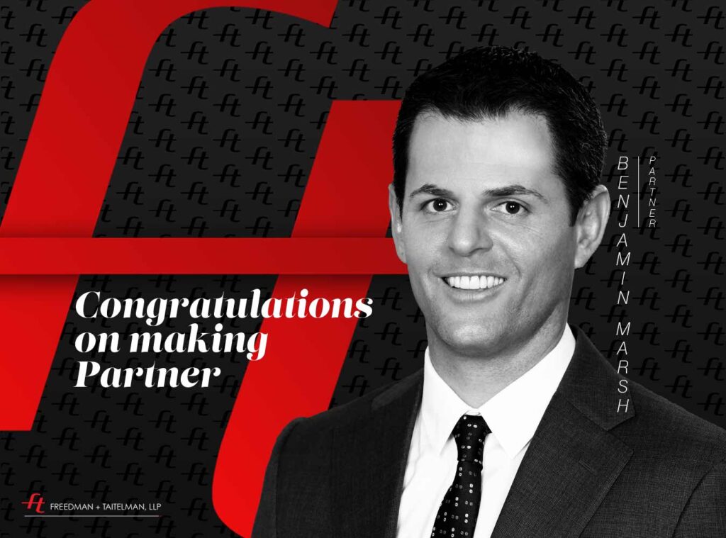 Congratulation on making Partner - Benjamin Marsh - FTLLP (design by Rodezno Studios)