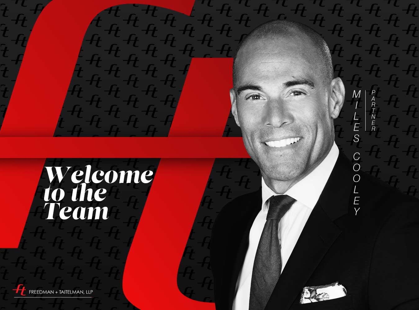 Welcome to the team as Partner - Miles Cooley - FTLLP (design by Rodezno Studios)