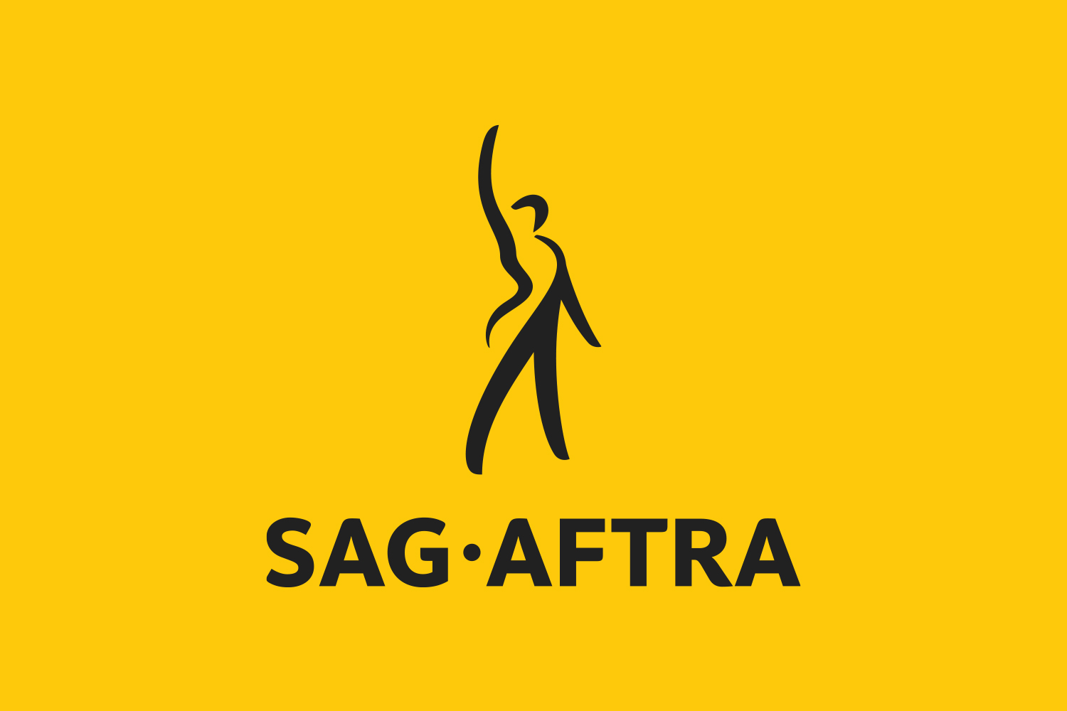 SAG AFTRA - vertical logo - black fill - orange background - Featured Image