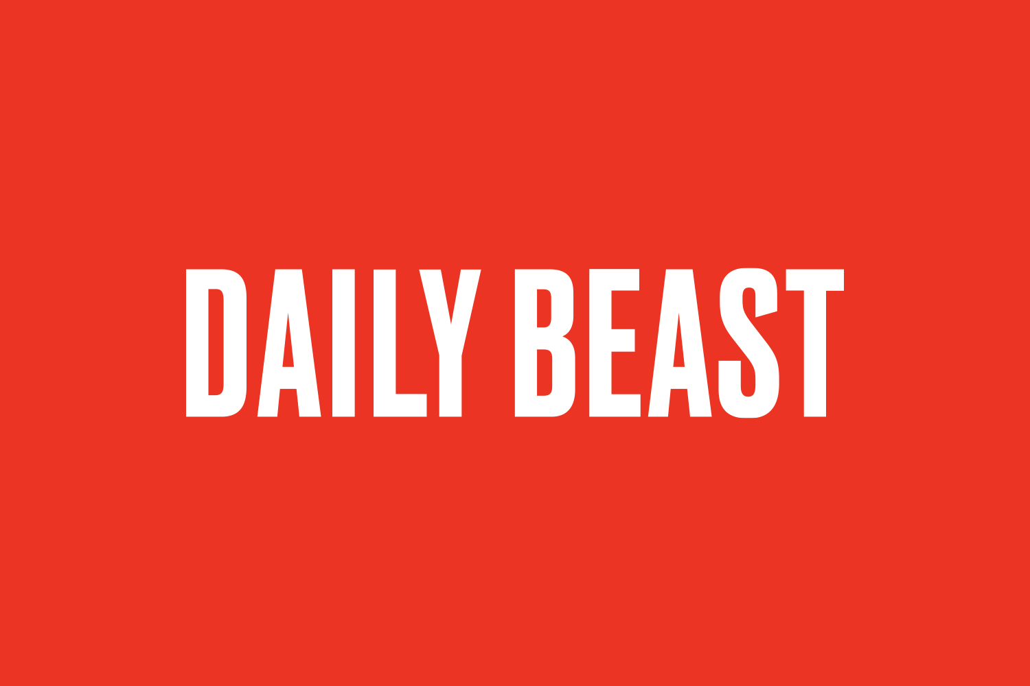 The Daily Beast - logo - white fill - red background - Featured Image by Rodezno Studios